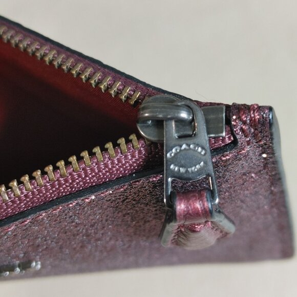 Coach Glitter Mini Wallet Pouch Wristlet Sparkly Pink Zipper Vietnam 5 by 3 - Picture 2 of 12